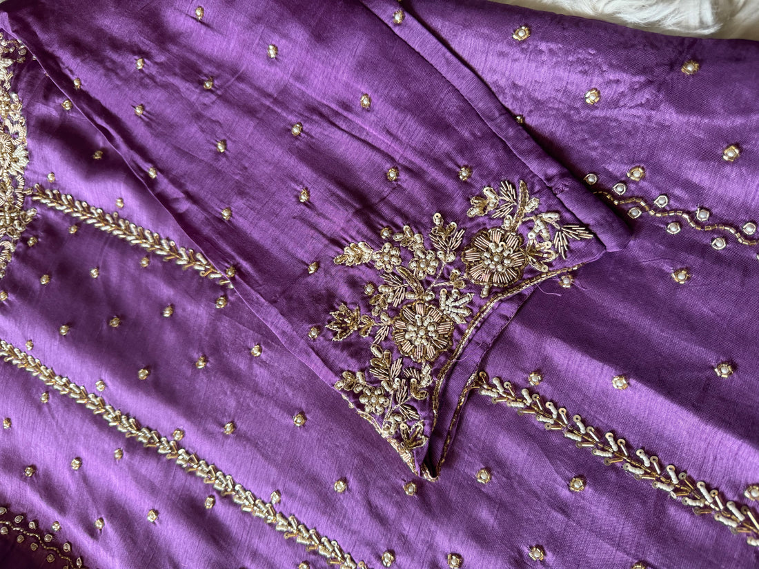 Embroidered kurta bottom with dupatta