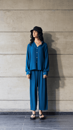 Teal Blue - Shirt & Pant Coord Set