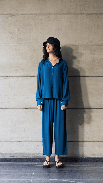 Teal Blue - Shirt & Pant Coord Set