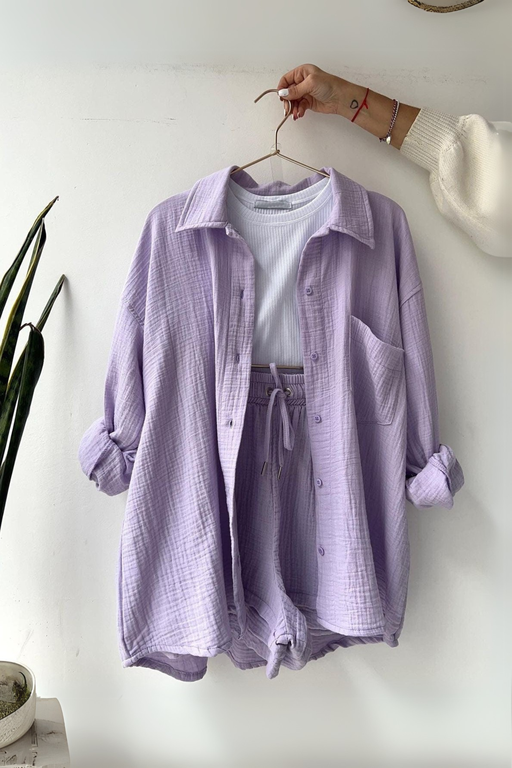 Lavender - Women’s Cotton Two-Piece Set