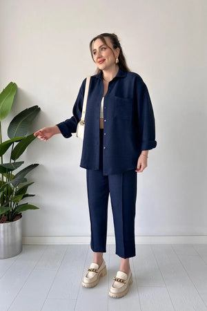 Navy  - Women’s Light Irish Cord Set