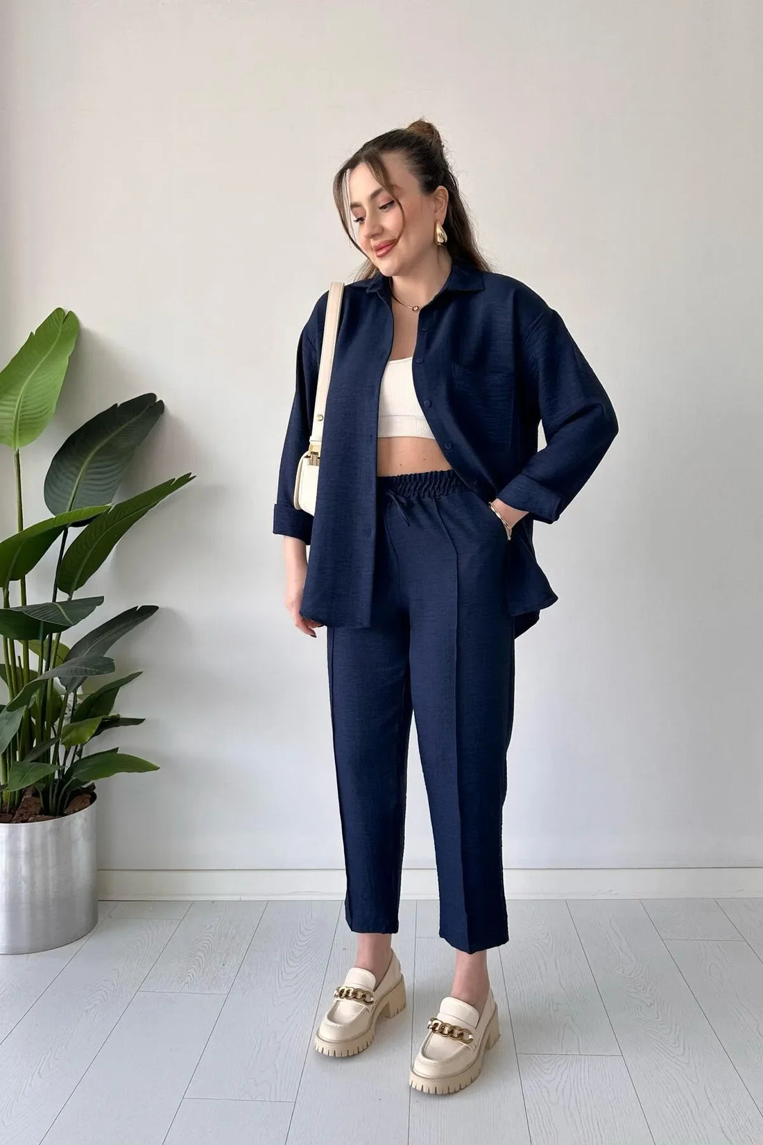 Navy  - Women’s Light Irish Cord Set