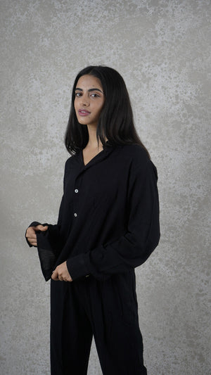 Black - Shirt & Pant Coord Set