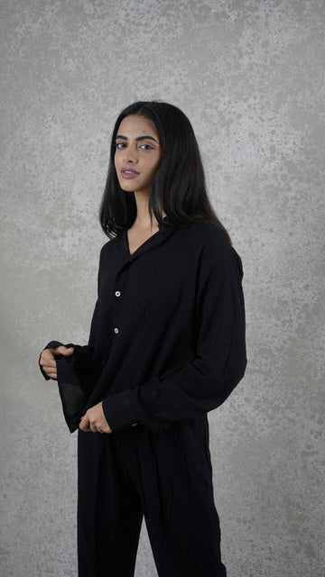 Black - Shirt & Pant Coord Set