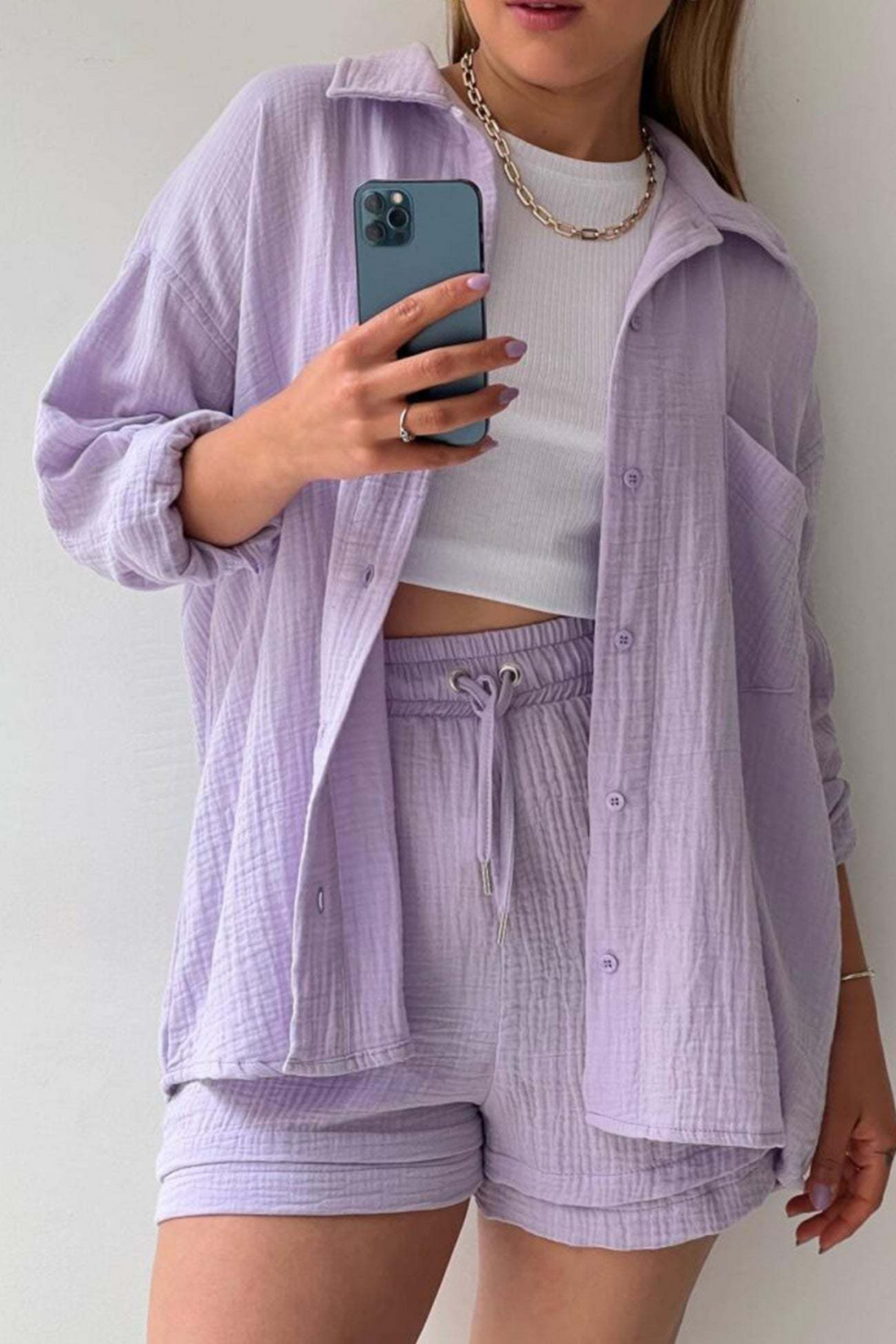 Lavender - Women’s Cotton Two-Piece Set