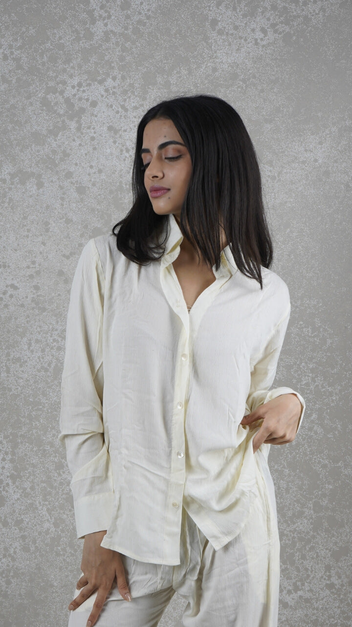 Off White - Shirt & Pant Coord Set