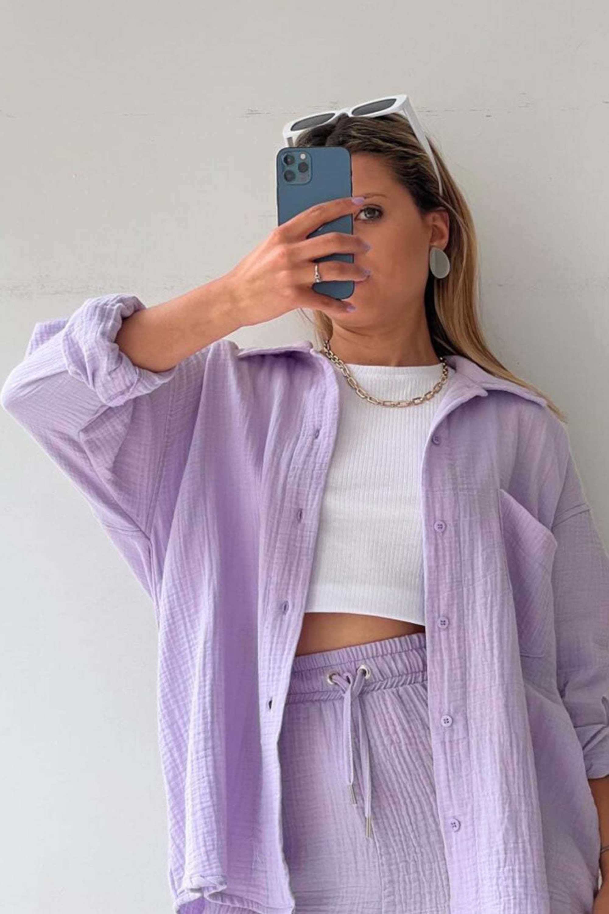 Lavender - Women’s Cotton Two-Piece Set