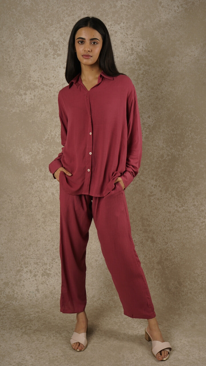 Hot Pink - Shirt & Pant Classic Coord Set