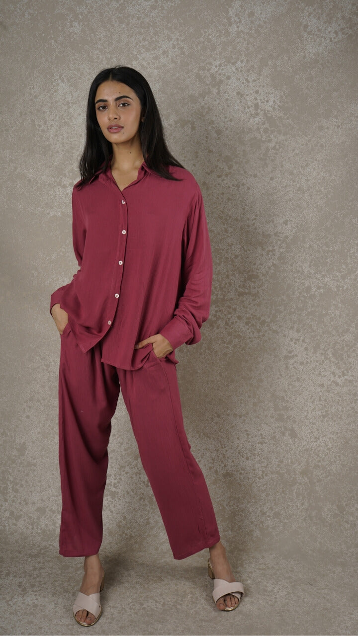 Hot Pink - Shirt & Pant Classic Coord Set