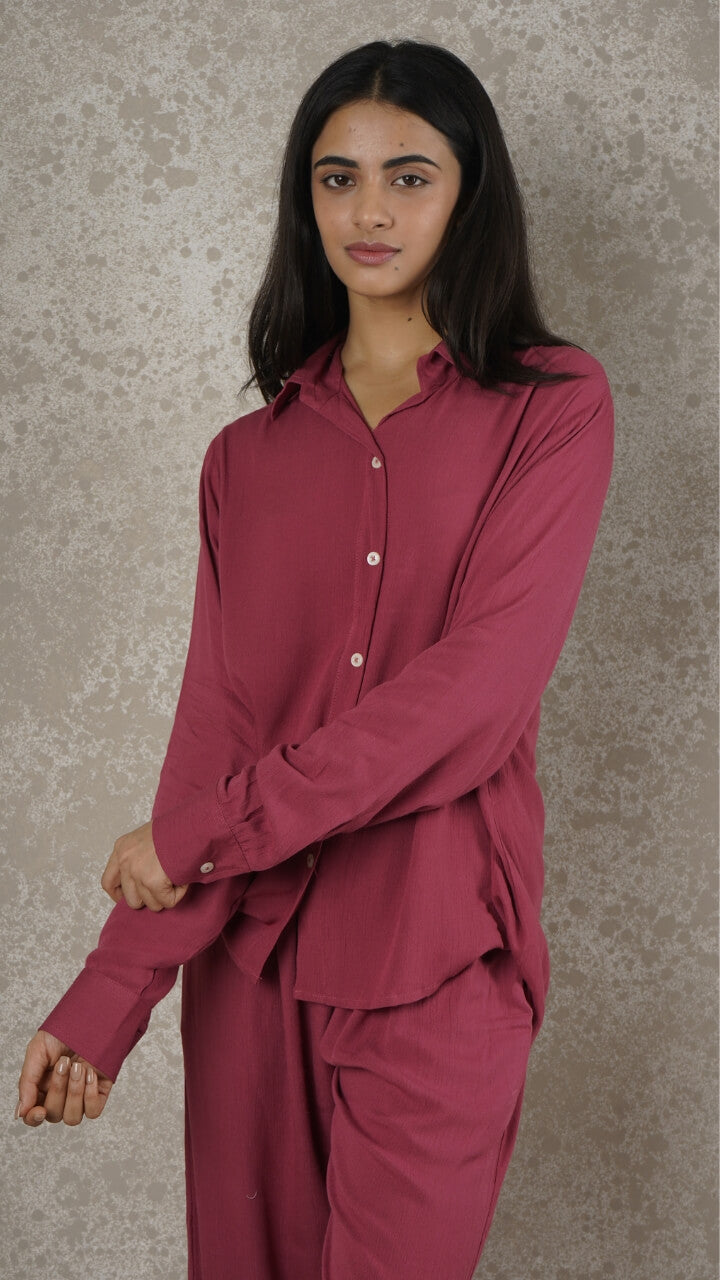 Hot Pink - Shirt & Pant Classic Coord Set