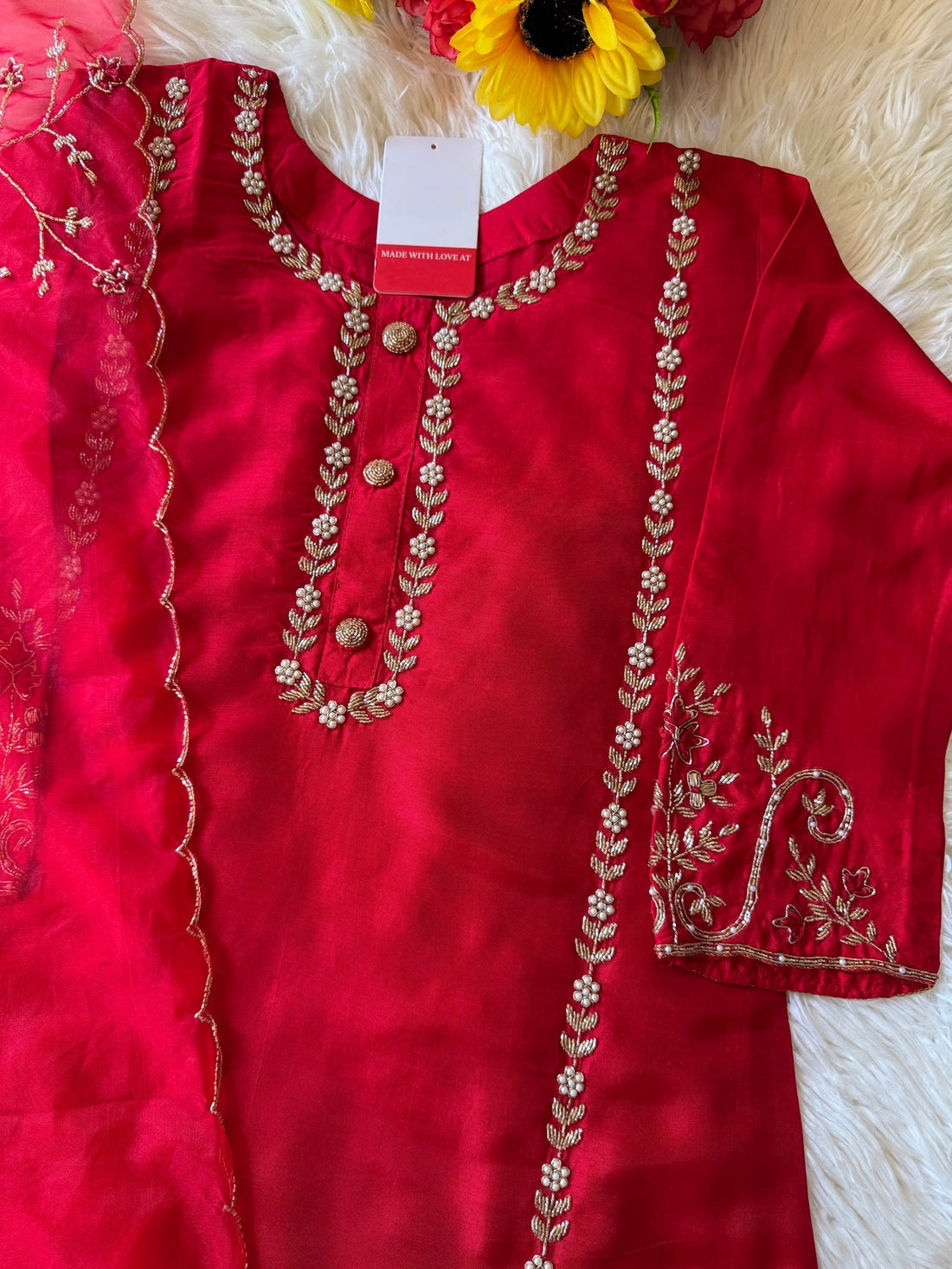 Embroidered kurta Bottom with dupatta
