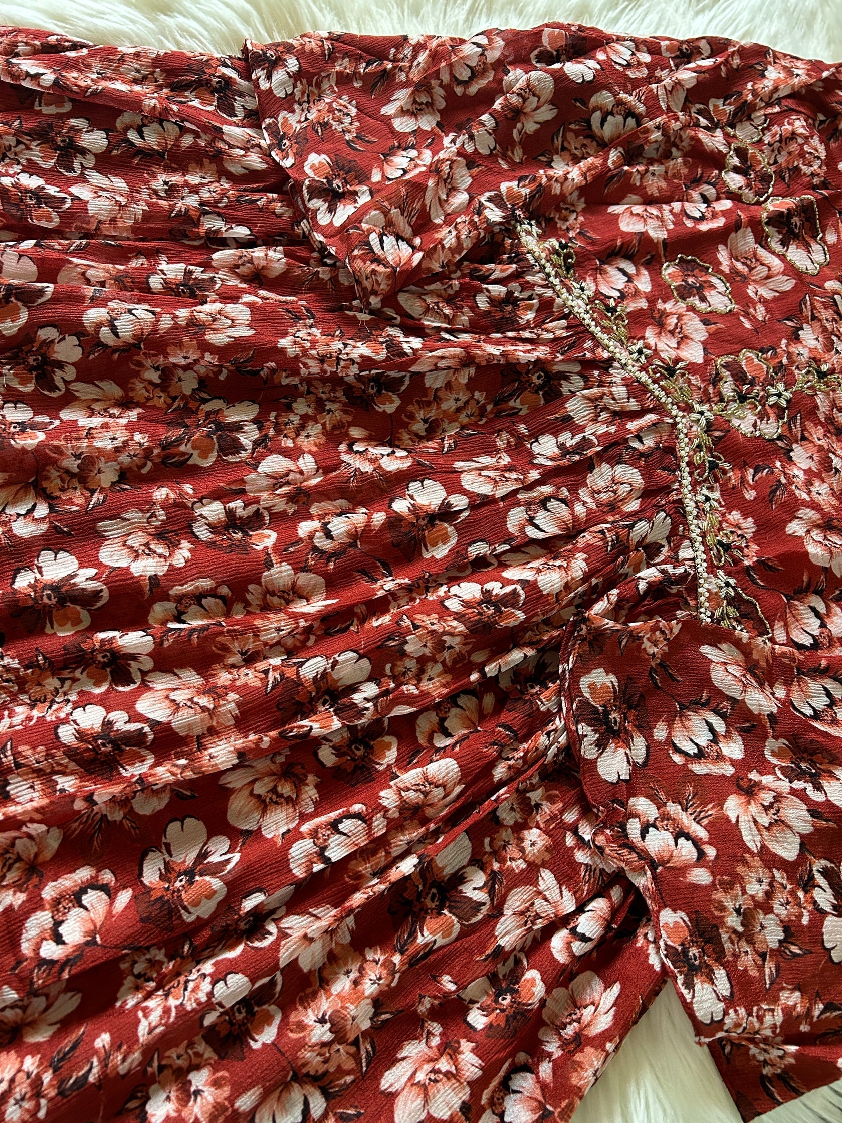 Alia style naira Cut kurti Pant With chiffon Dupatta