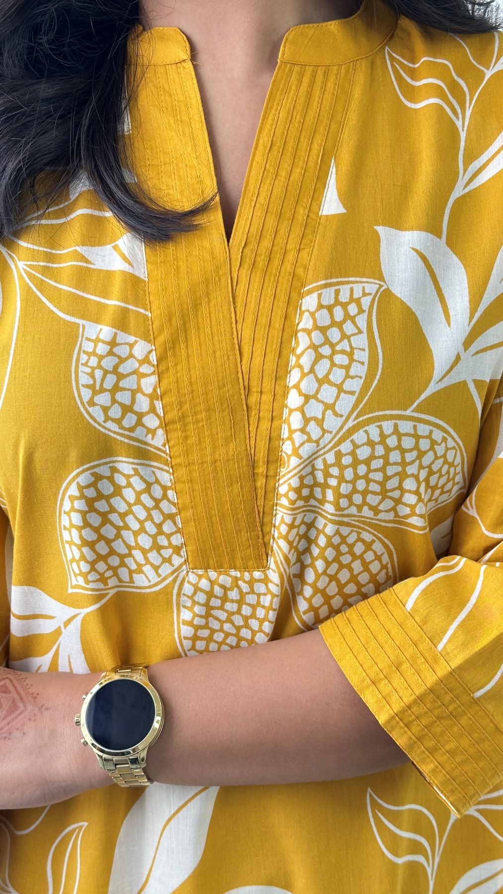Yellow - Aster Floral Kurta Pants