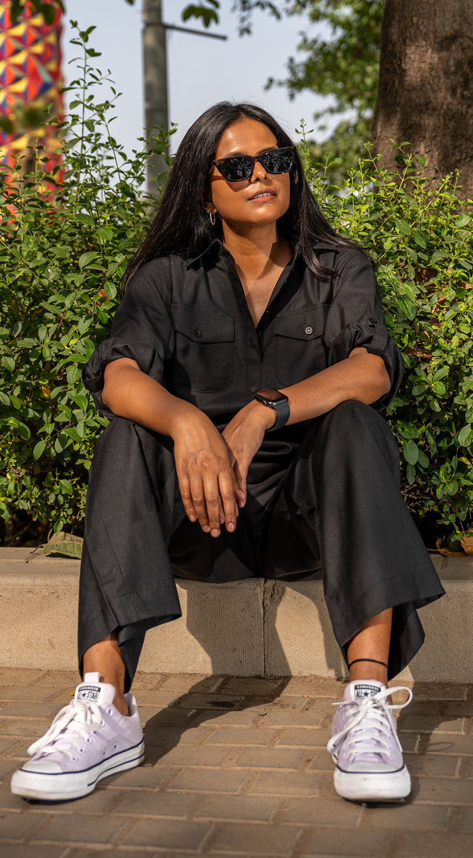 Masala Chai Cotton Co-Ord Set in Black