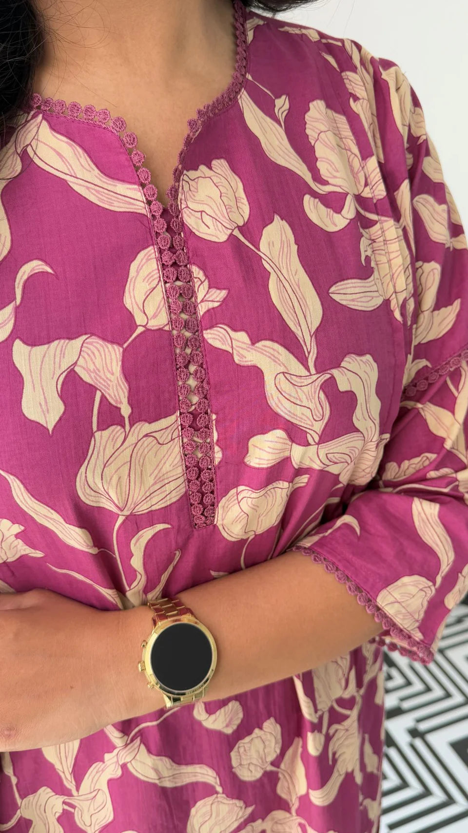 Magenta -  Floral Bloom Kurta Pants