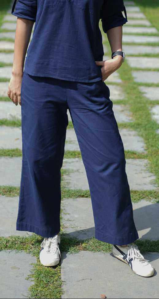 Masala Chai Cotton Co-Ord Set in Blue