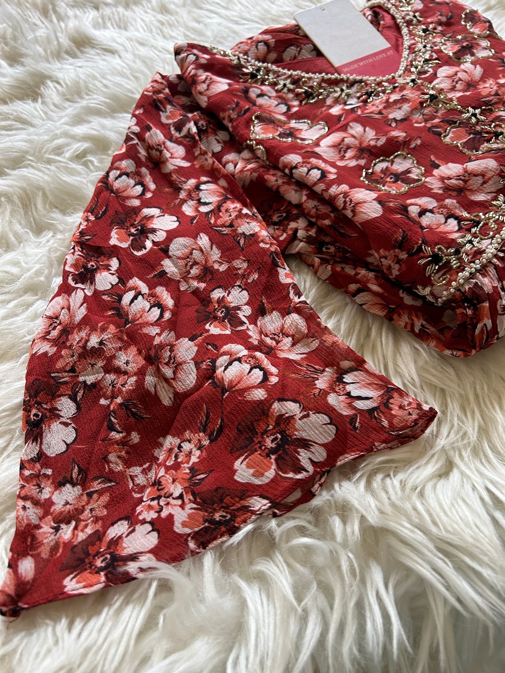 Alia style naira Cut kurti Pant With chiffon Dupatta