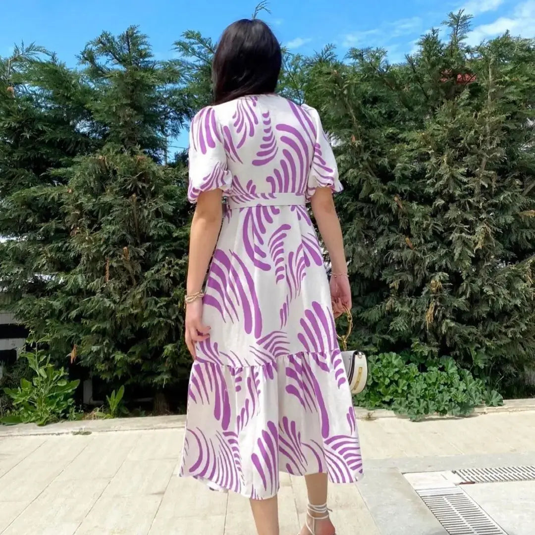 Zarli Linen Dress for Women | Button Front Belted Midi | Casual Summer Linen Dress