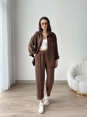 Coffee - Women’s Light Irish Cord Set