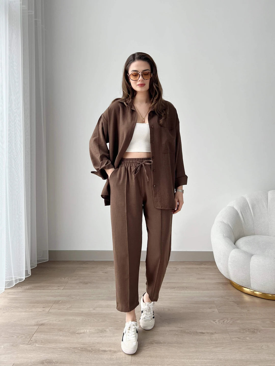 Coffee - Women’s Light Irish Cord Set