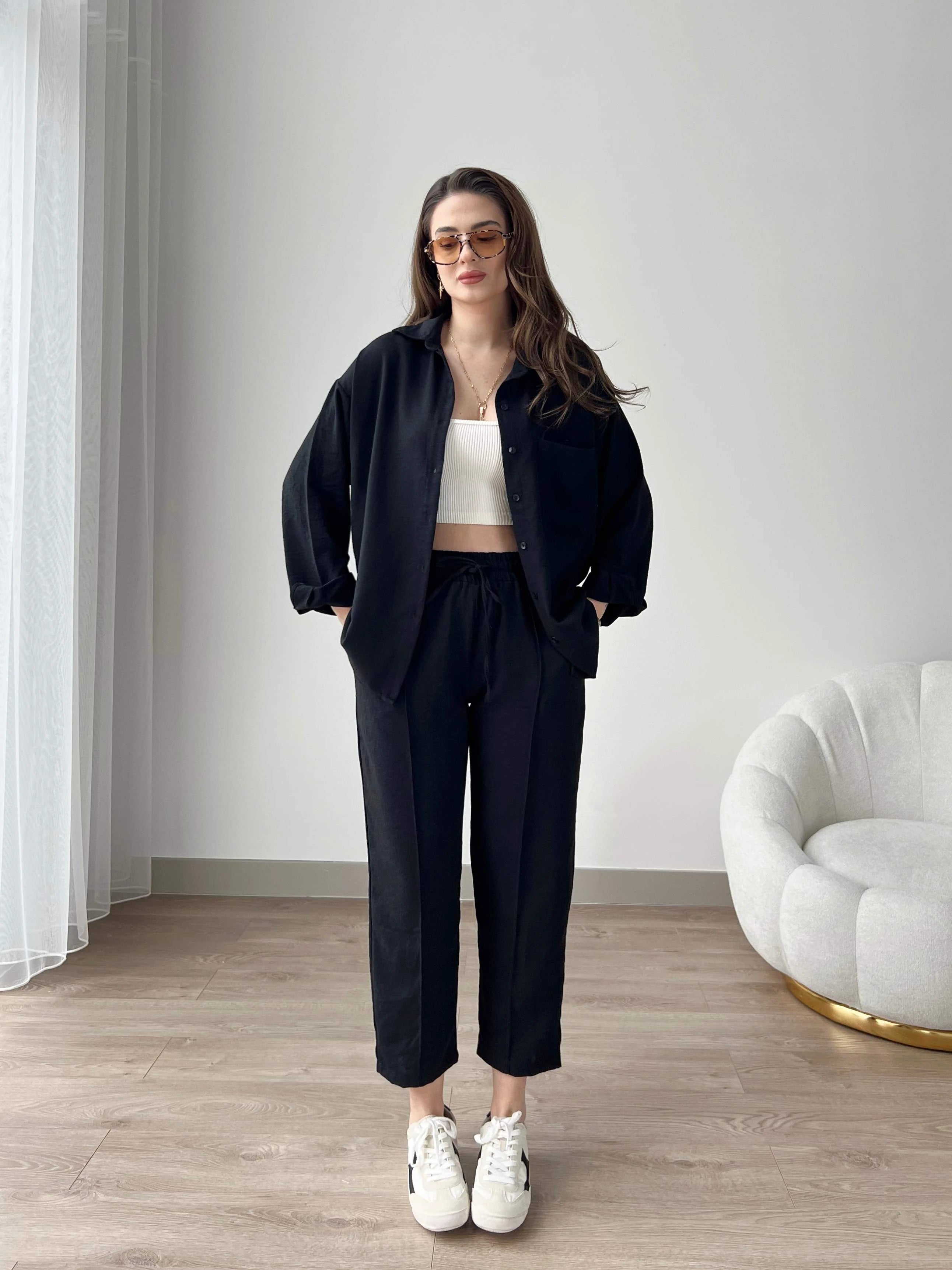 Black - Women’s Light Irish Cord Set