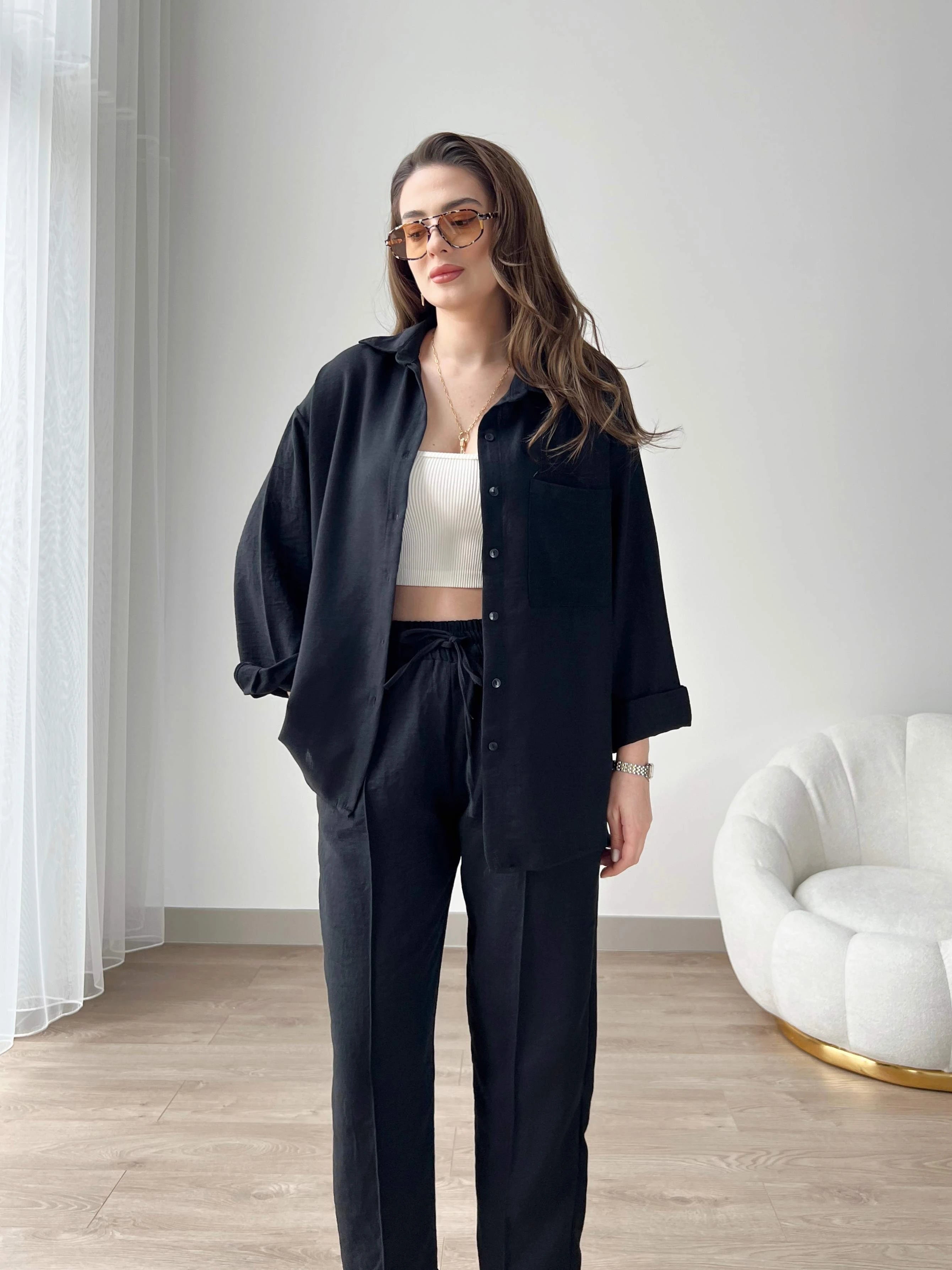 Black - Women’s Light Irish Cord Set