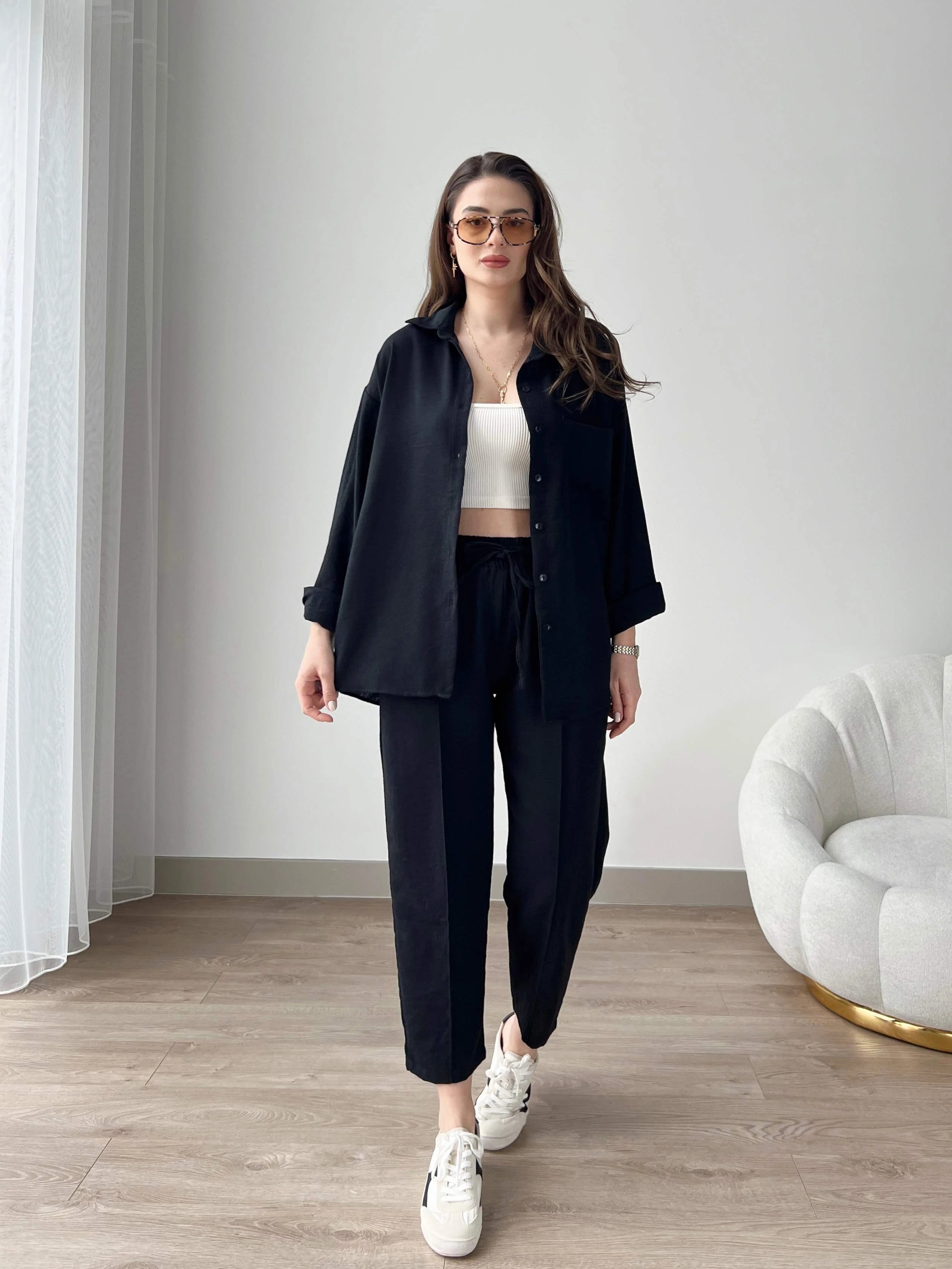 Black - Women’s Light Irish Cord Set