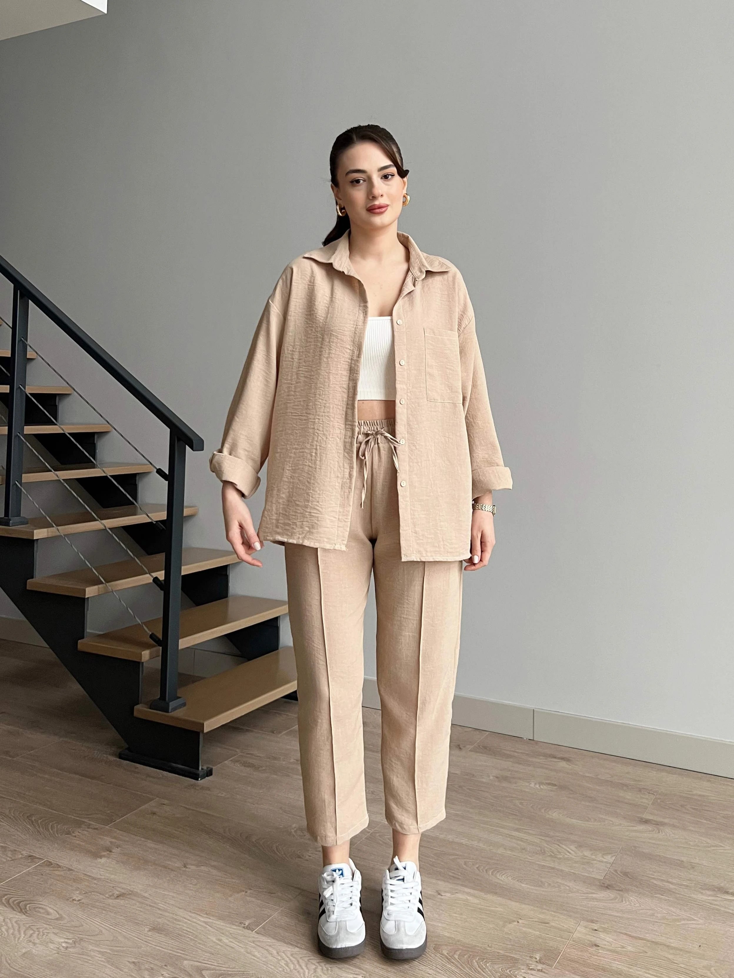 Beige - Women’s Light Irish Cord Set