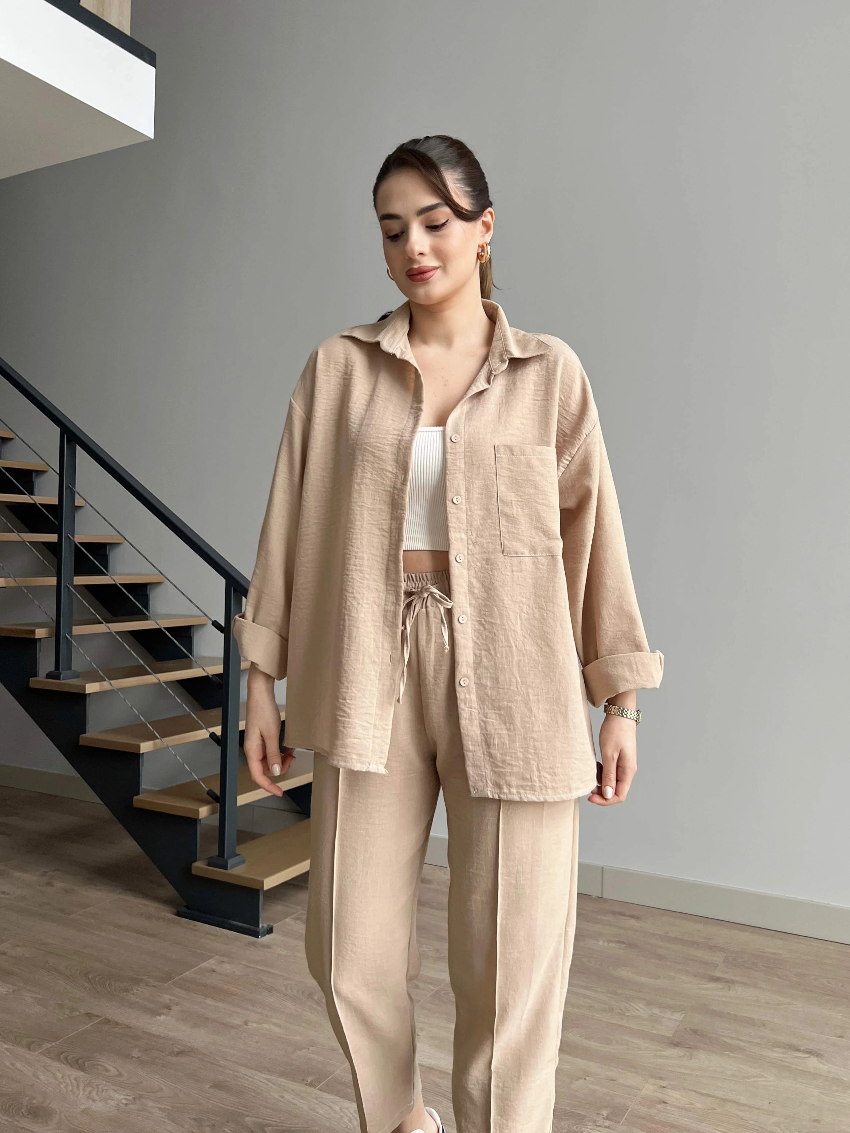 Beige - Women’s Light Irish Cord Set