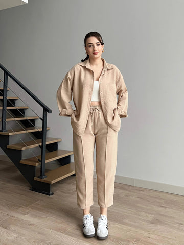 Beige - Women’s Light Irish Cord Set