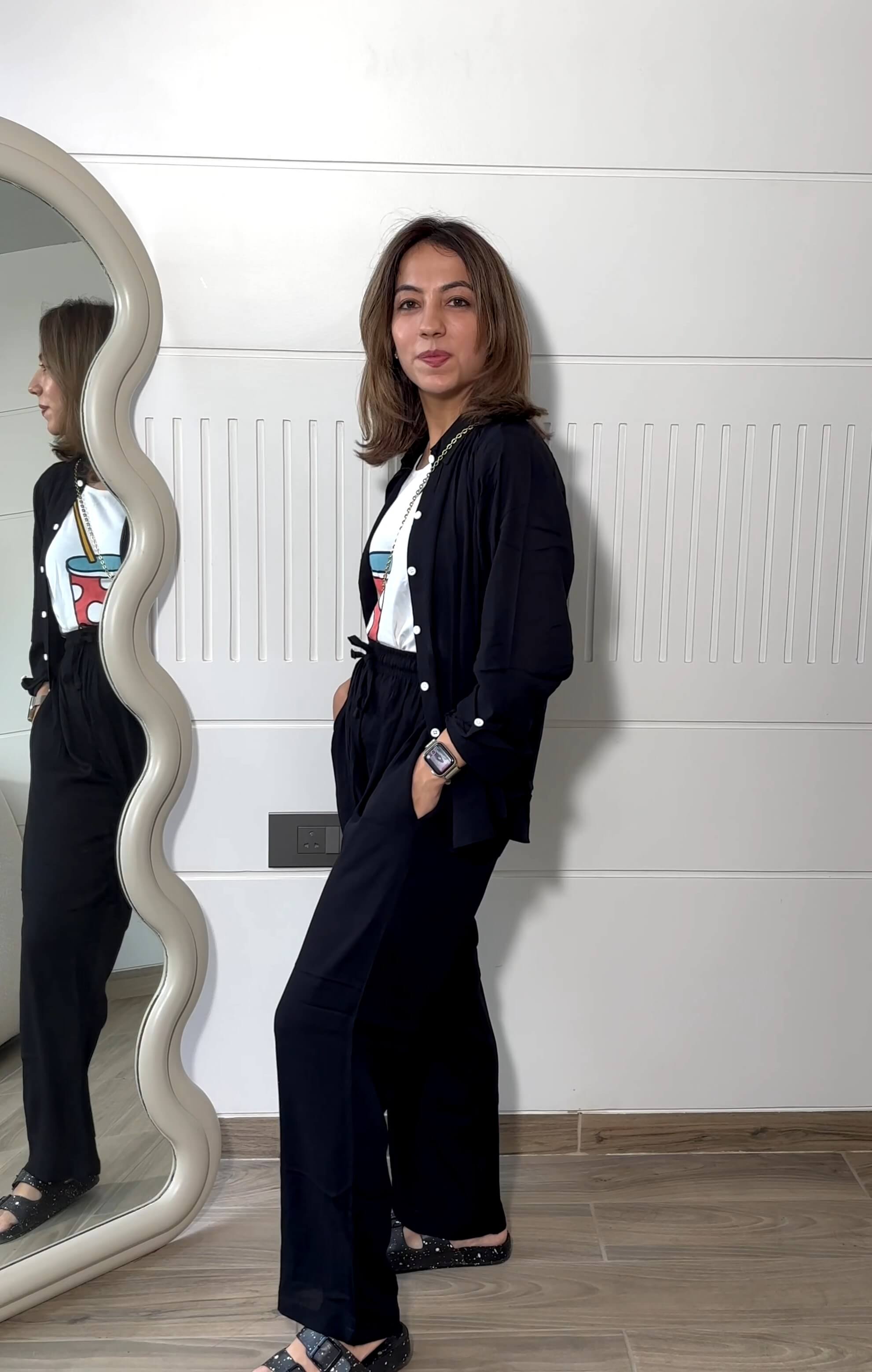 Black - Shirt & Pant Coord Set