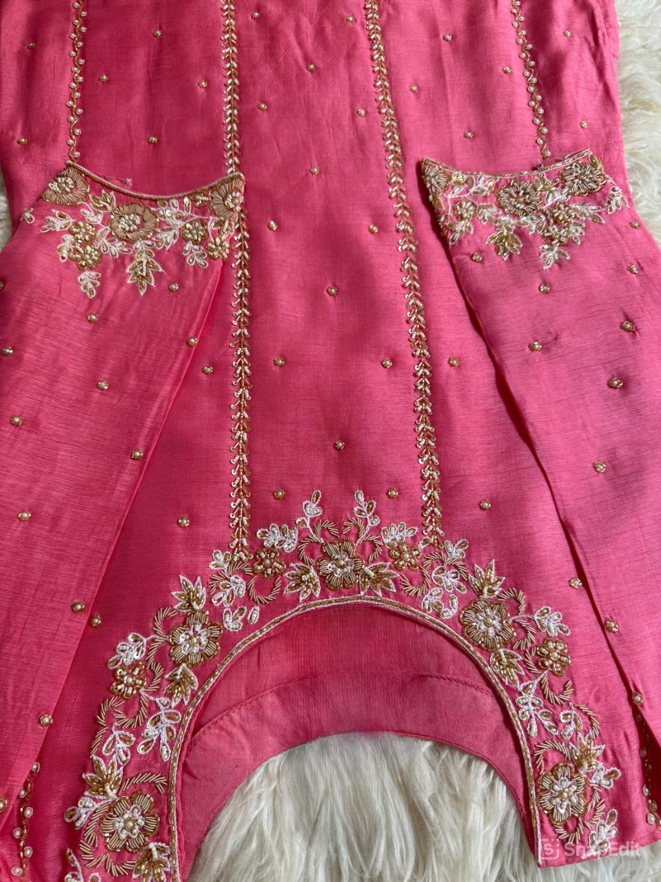 Hand work kurta bottom with dupatta