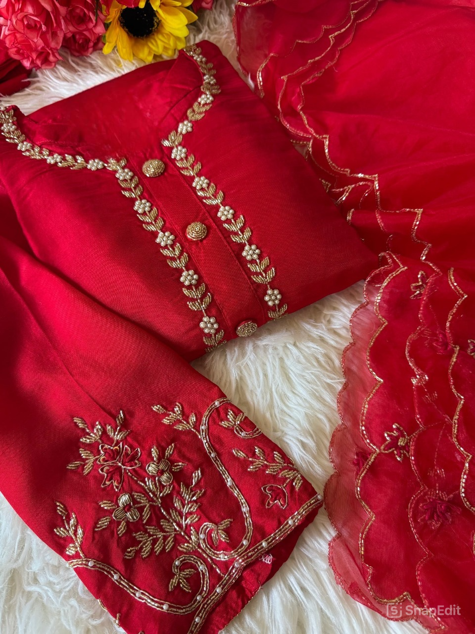 Soft Cotton hand work kurta Bottom with dupatta